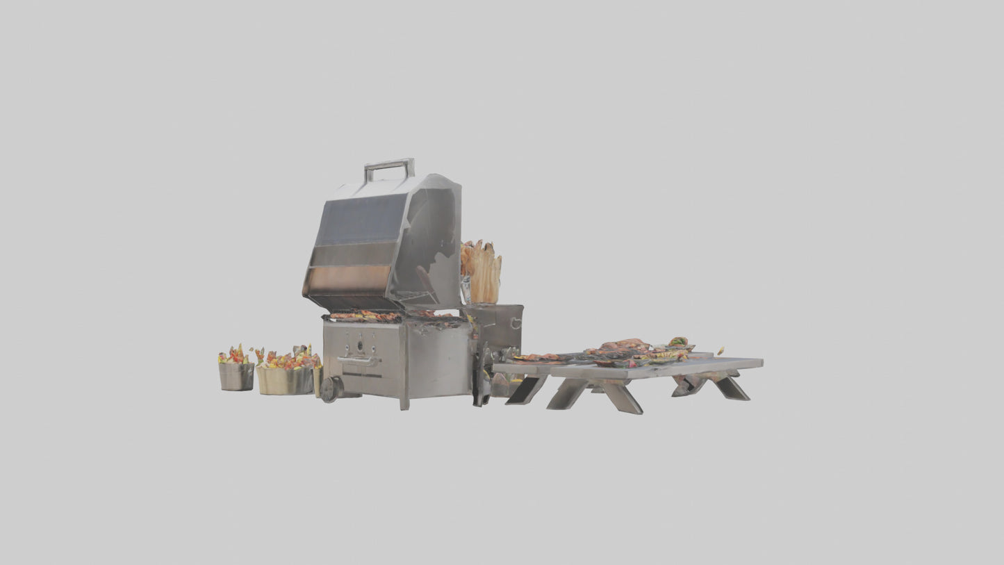 Outdoor Barbecue Party model 3D model