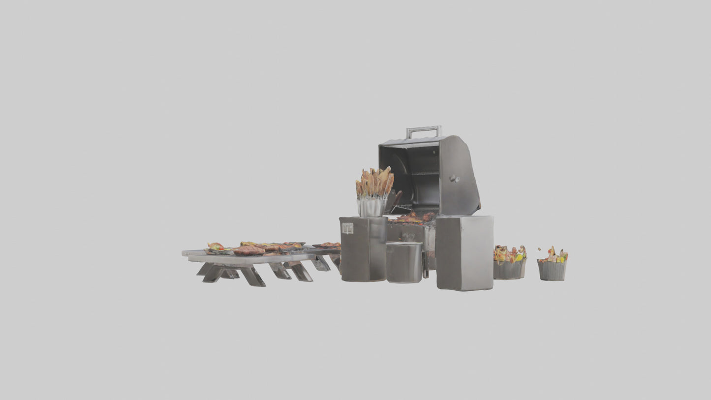 Outdoor Barbecue Party model 3D model