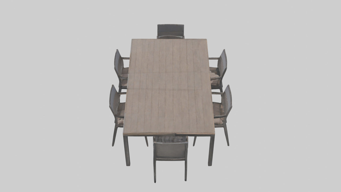 Outdoor Dining Set model VR / AR / low-poly