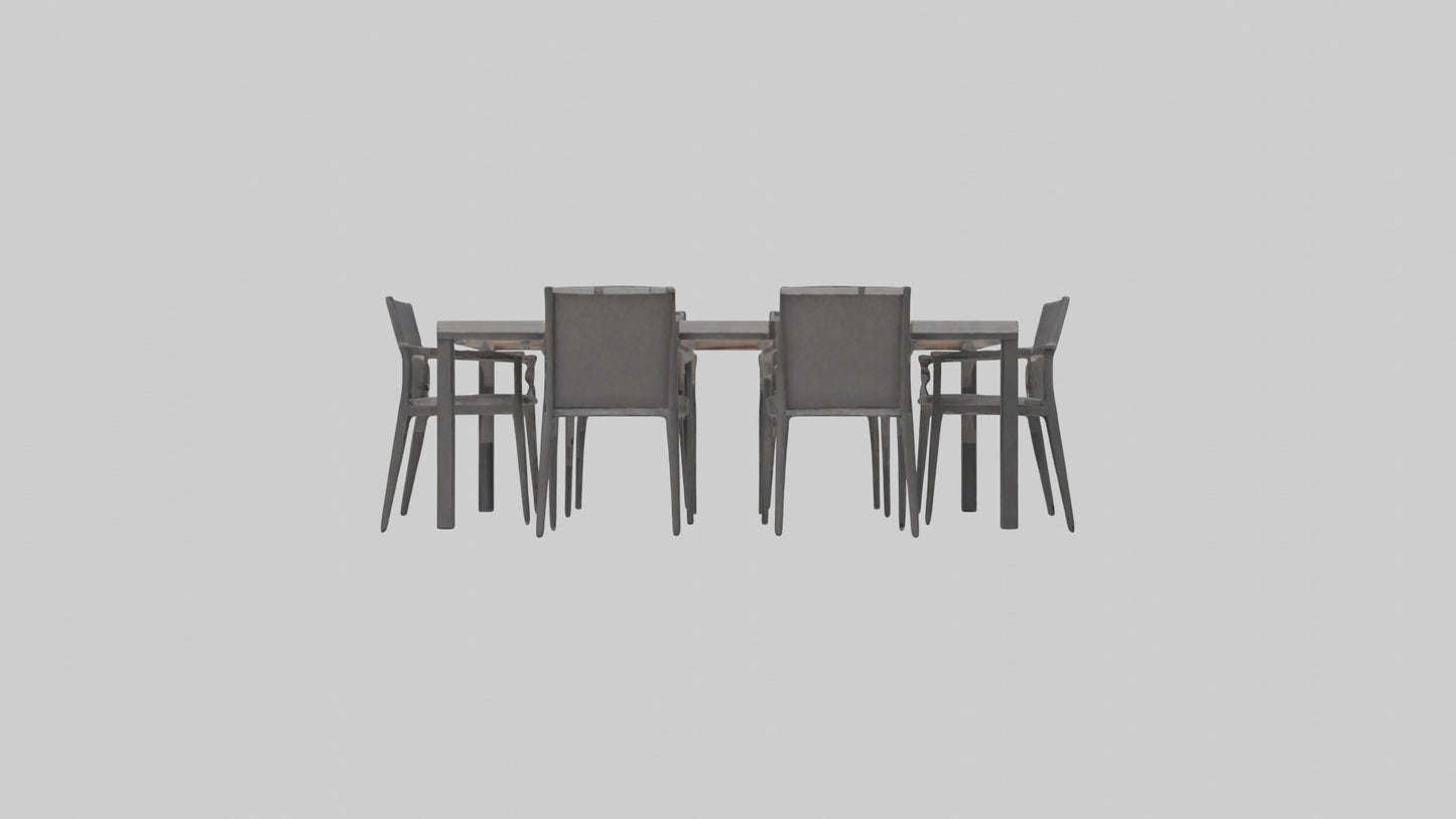 Outdoor Dining Set model VR / AR / low-poly