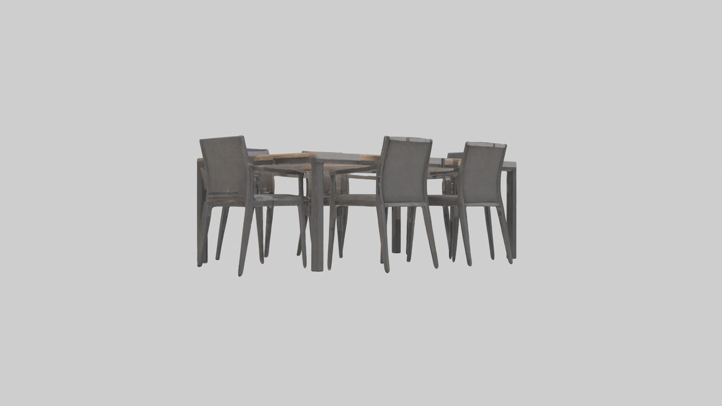 Outdoor Dining Set model VR / AR / low-poly
