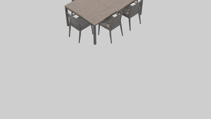 Outdoor Dining Set model VR / AR / low-poly