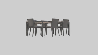 Outdoor Dining Set model VR / AR / low-poly