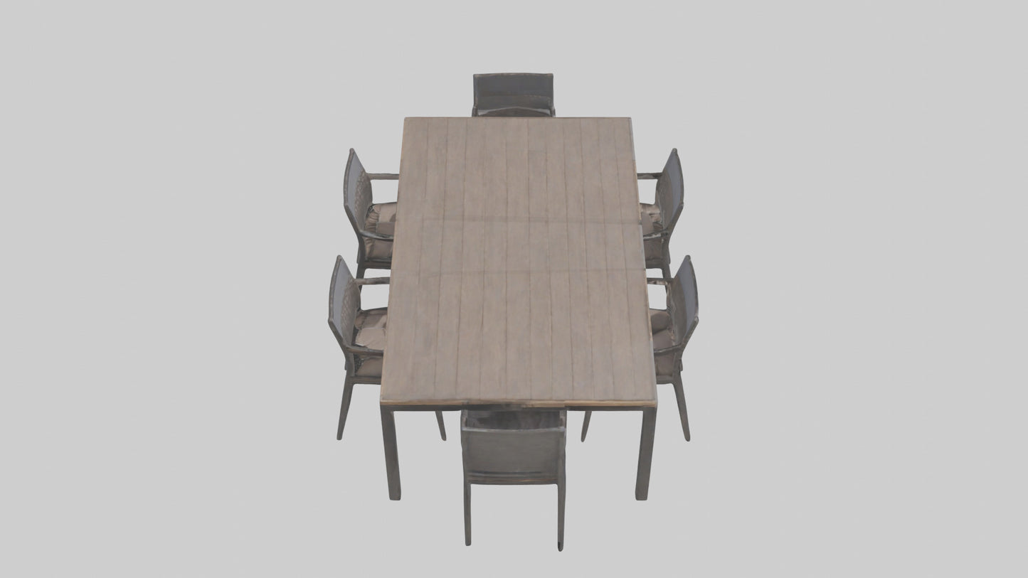 Outdoor Dining Set model VR / AR / low-poly