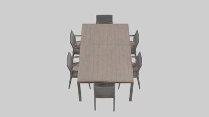 Outdoor Dining Set model VR / AR / low-poly