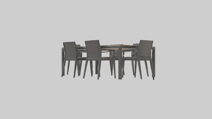 Outdoor Dining Set model VR / AR / low-poly