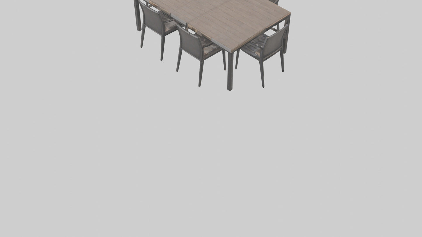Outdoor Dining Set model VR / AR / low-poly