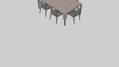 Outdoor Dining Set model VR / AR / low-poly