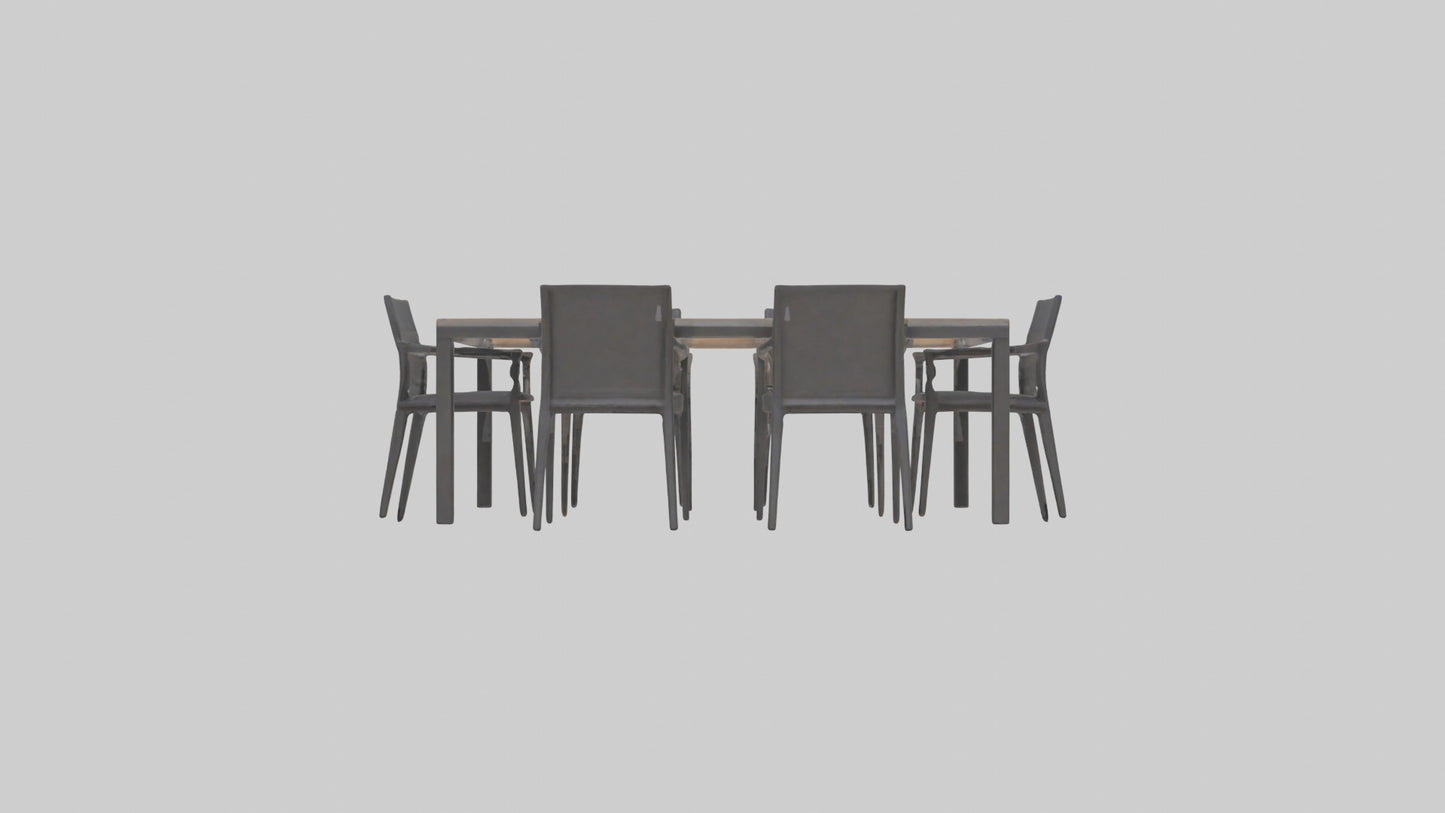 Outdoor Dining Set model VR / AR / low-poly