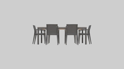 Outdoor Dining Set model VR / AR / low-poly