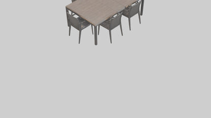 Outdoor Dining Set model VR / AR / low-poly