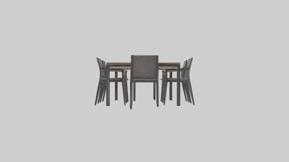 Outdoor Dining Set model VR / AR / low-poly