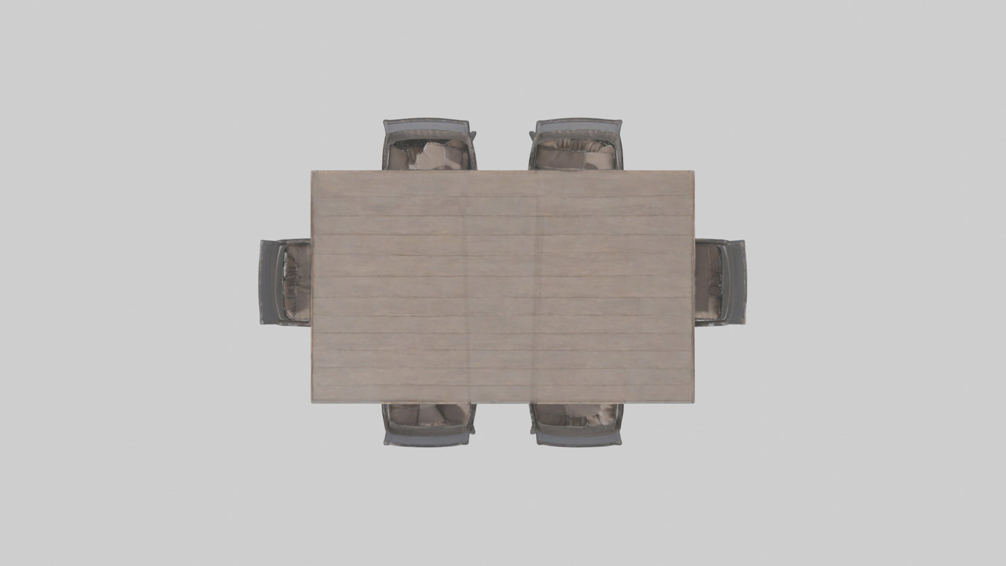 Outdoor Dining Set model VR / AR / low-poly