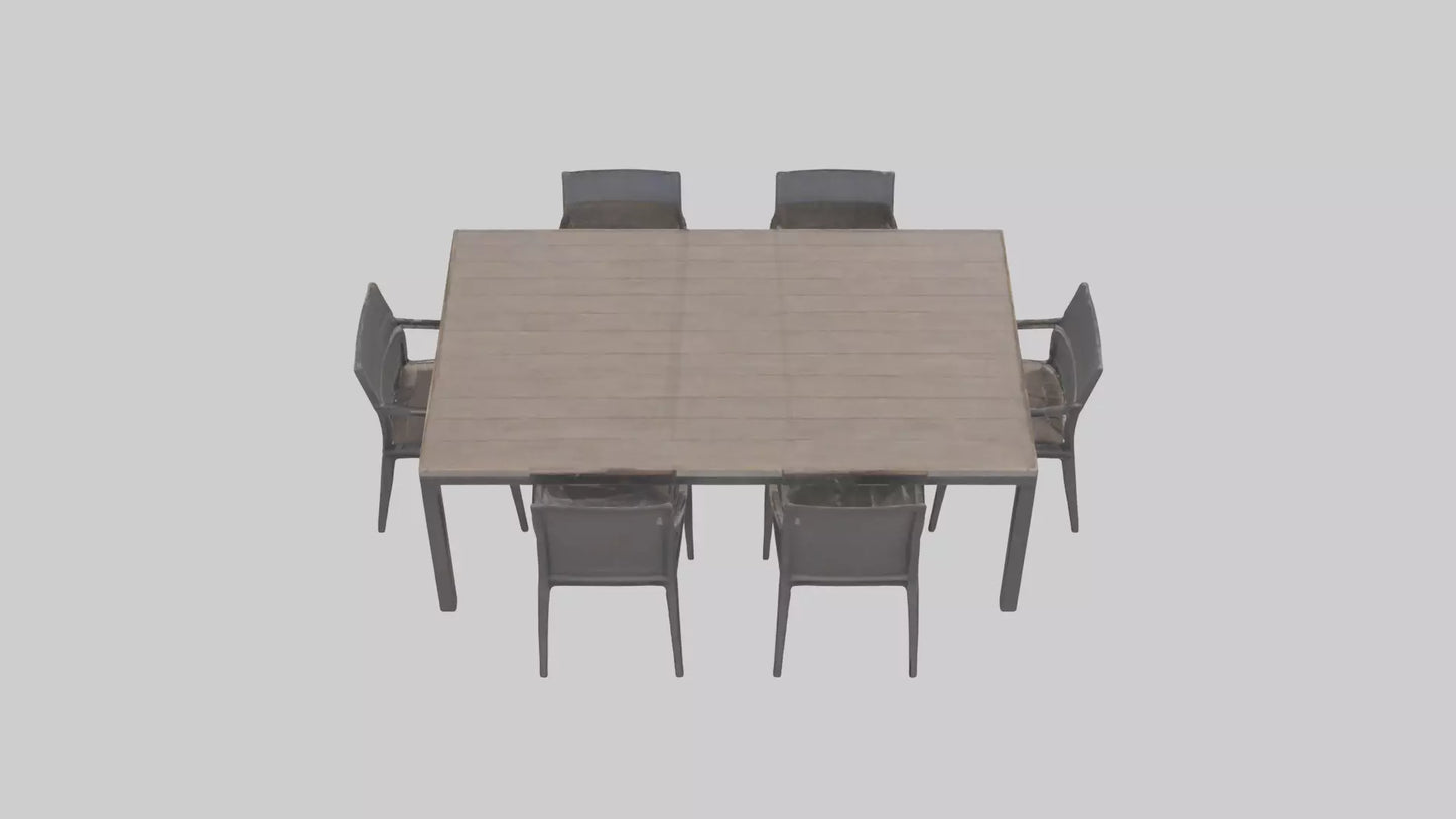 Outdoor Dining Set model VR / AR / low-poly