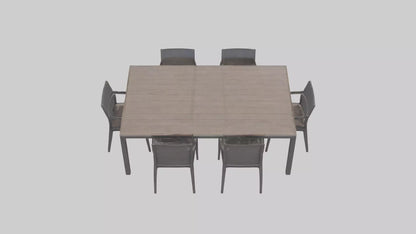 Outdoor Dining Set model VR / AR / low-poly