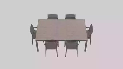 Outdoor Dining Set model VR / AR / low-poly