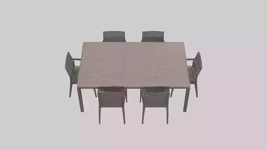 Outdoor Dining Set model VR / AR / low-poly