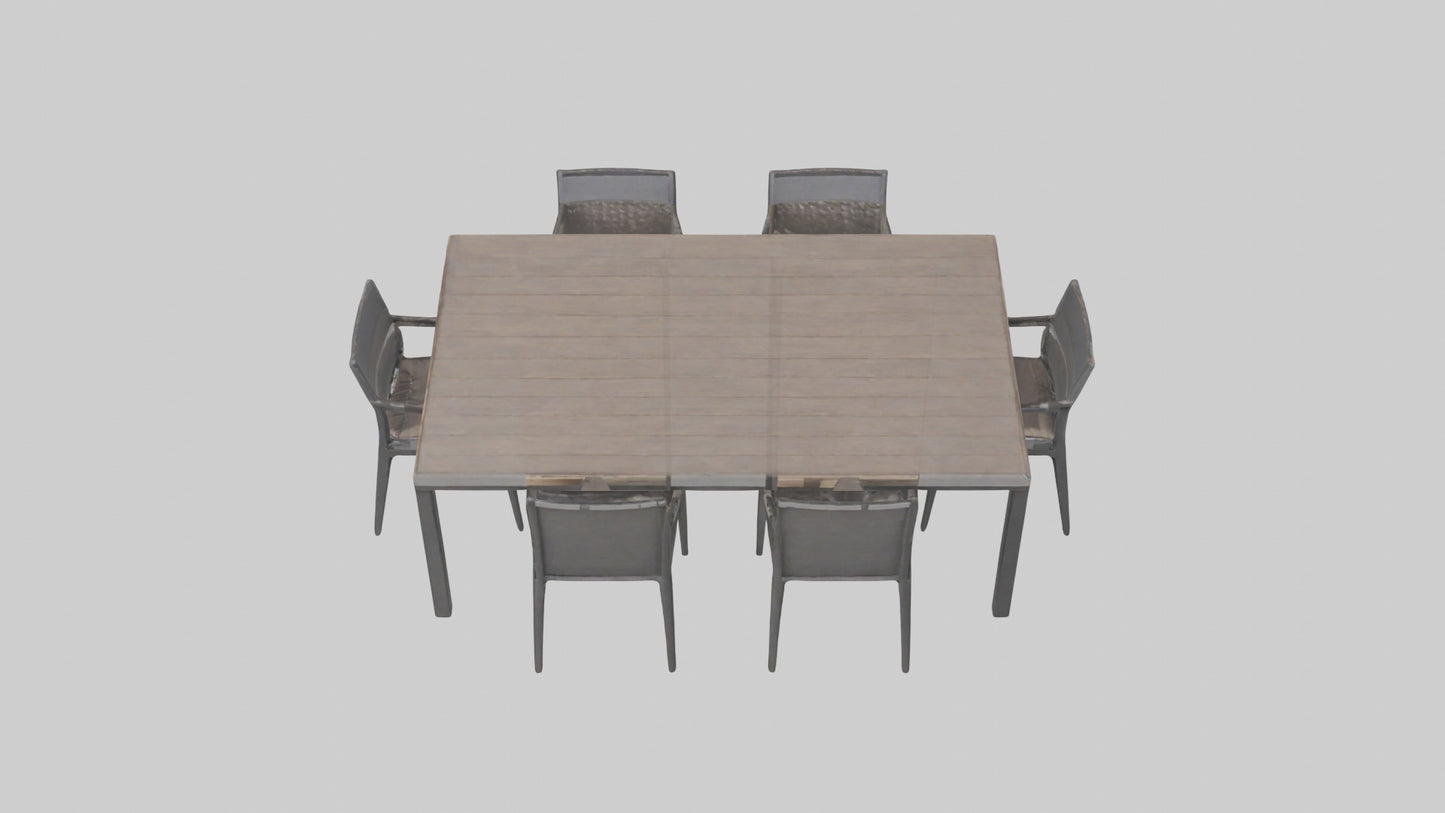 Outdoor Dining Set model VR / AR / low-poly