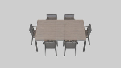 Outdoor Dining Set model VR / AR / low-poly