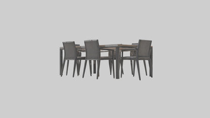Outdoor Dining Set model VR / AR / low-poly