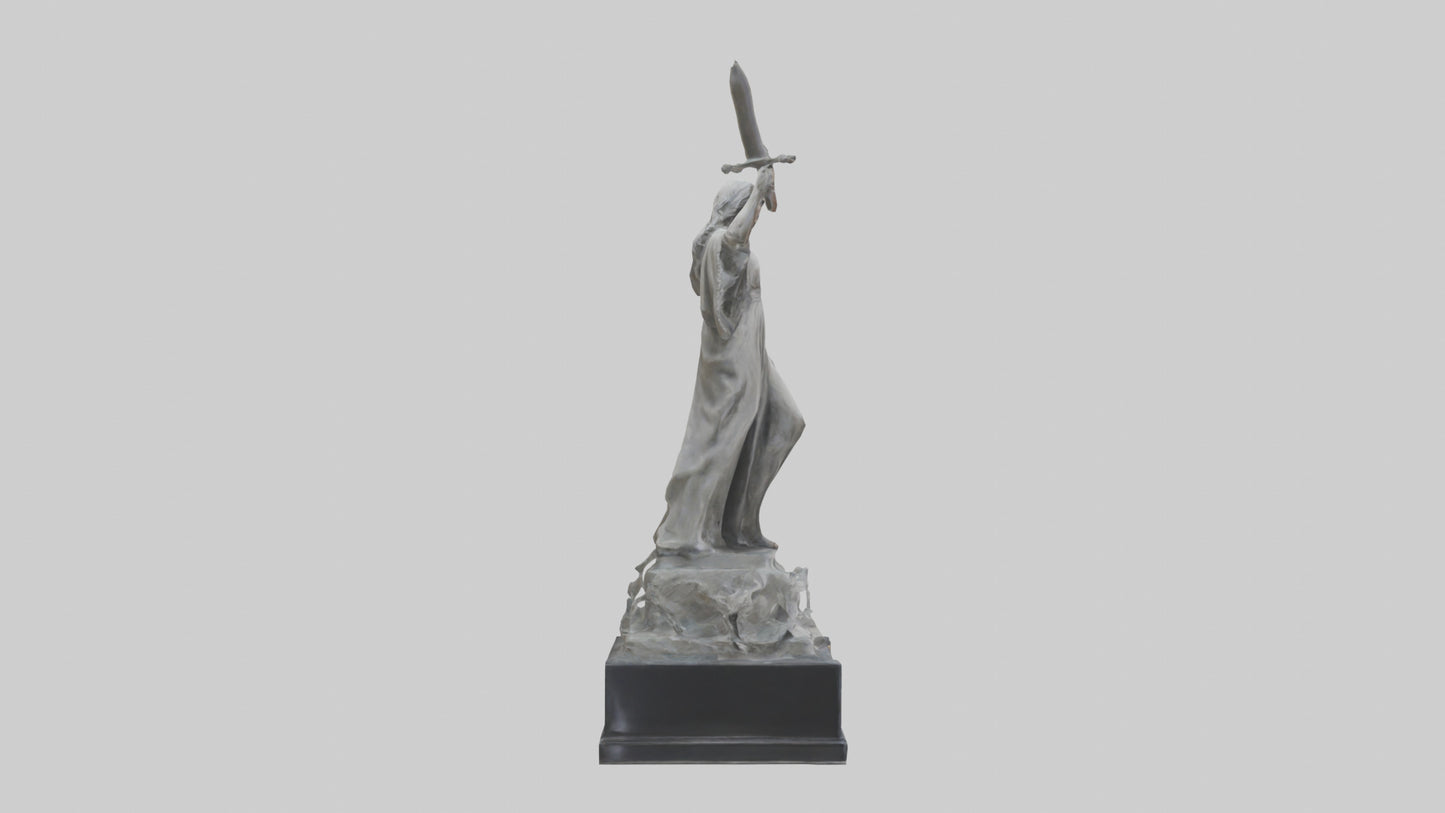 Overcoming Tyranny statue model VR / AR / low-poly