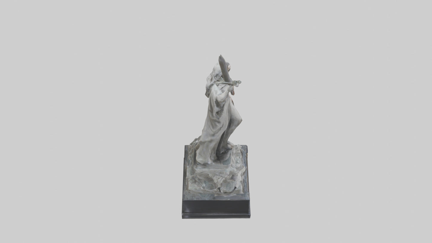 Overcoming Tyranny statue model VR / AR / low-poly