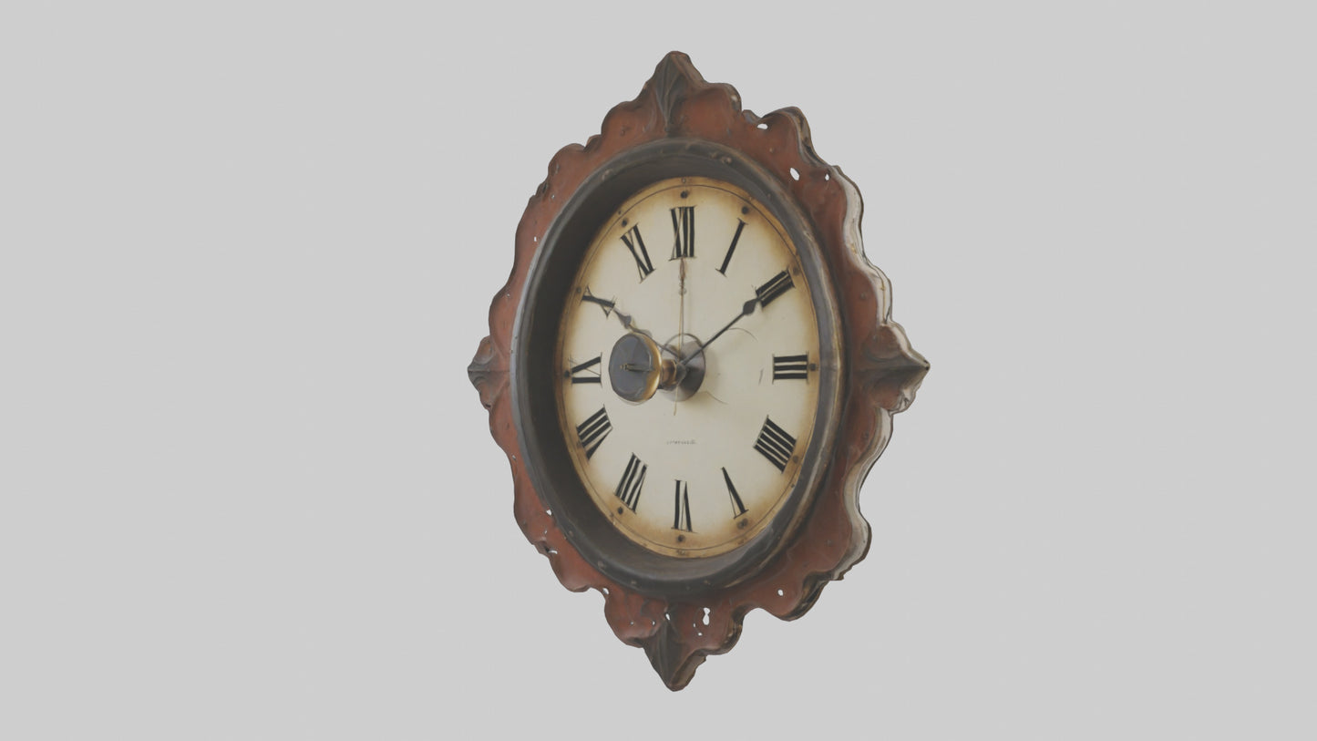 Oversized Vintage Wall Clock model 3D model