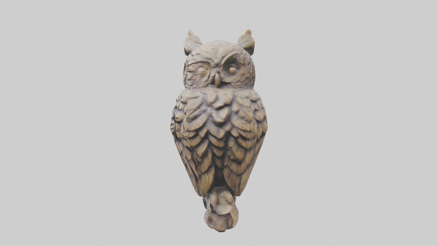3D model Owl statue model VR / AR / low-poly