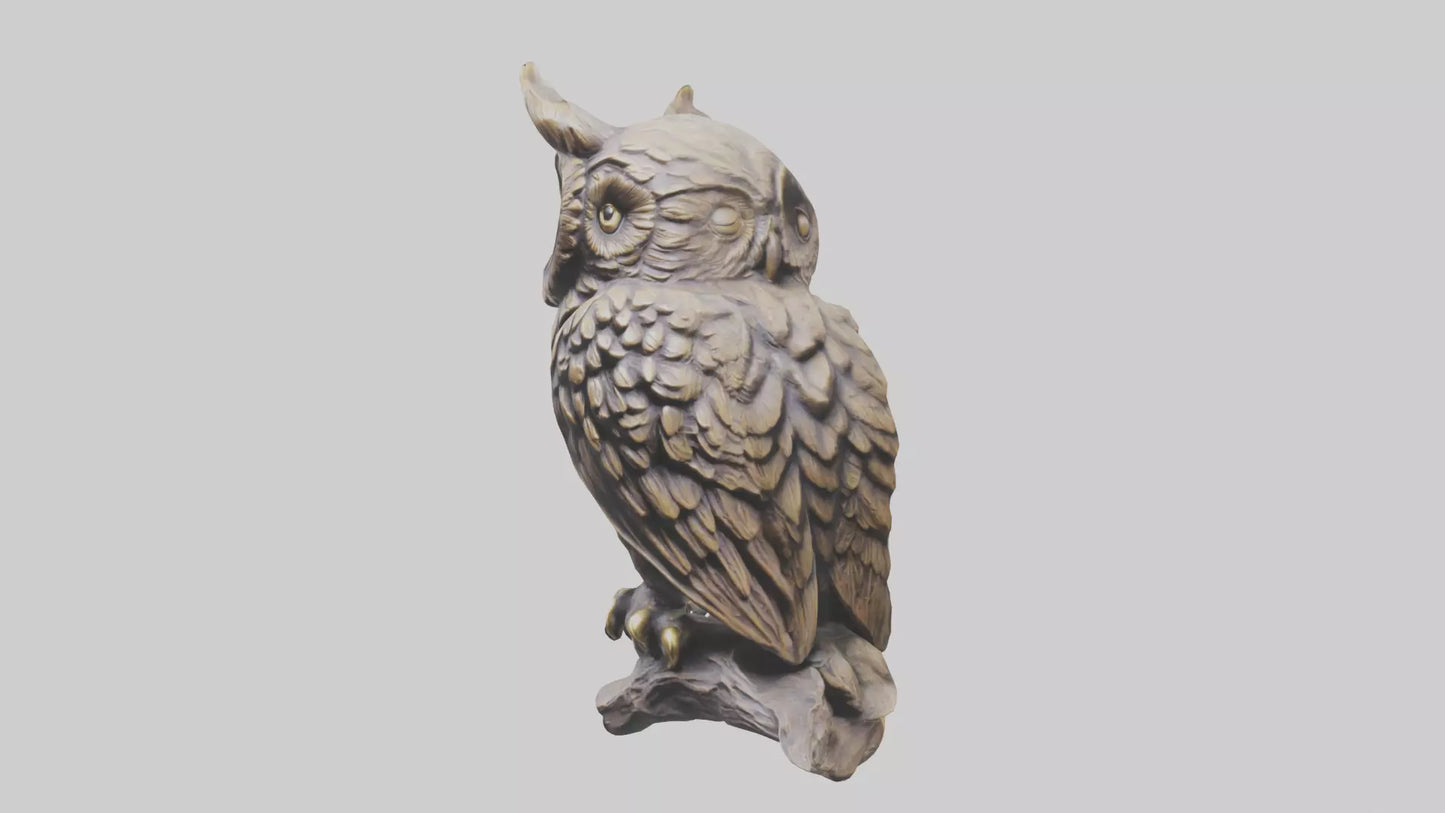3D model Owl statue model VR / AR / low-poly