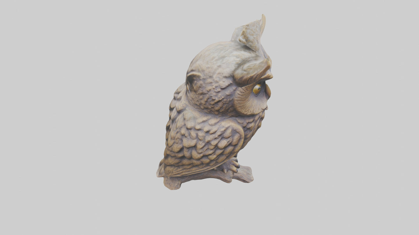 3D model Owl statue model VR / AR / low-poly