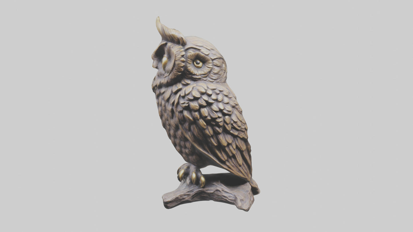 3D model Owl statue model VR / AR / low-poly