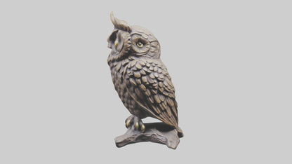 3D model Owl statue model VR / AR / low-poly