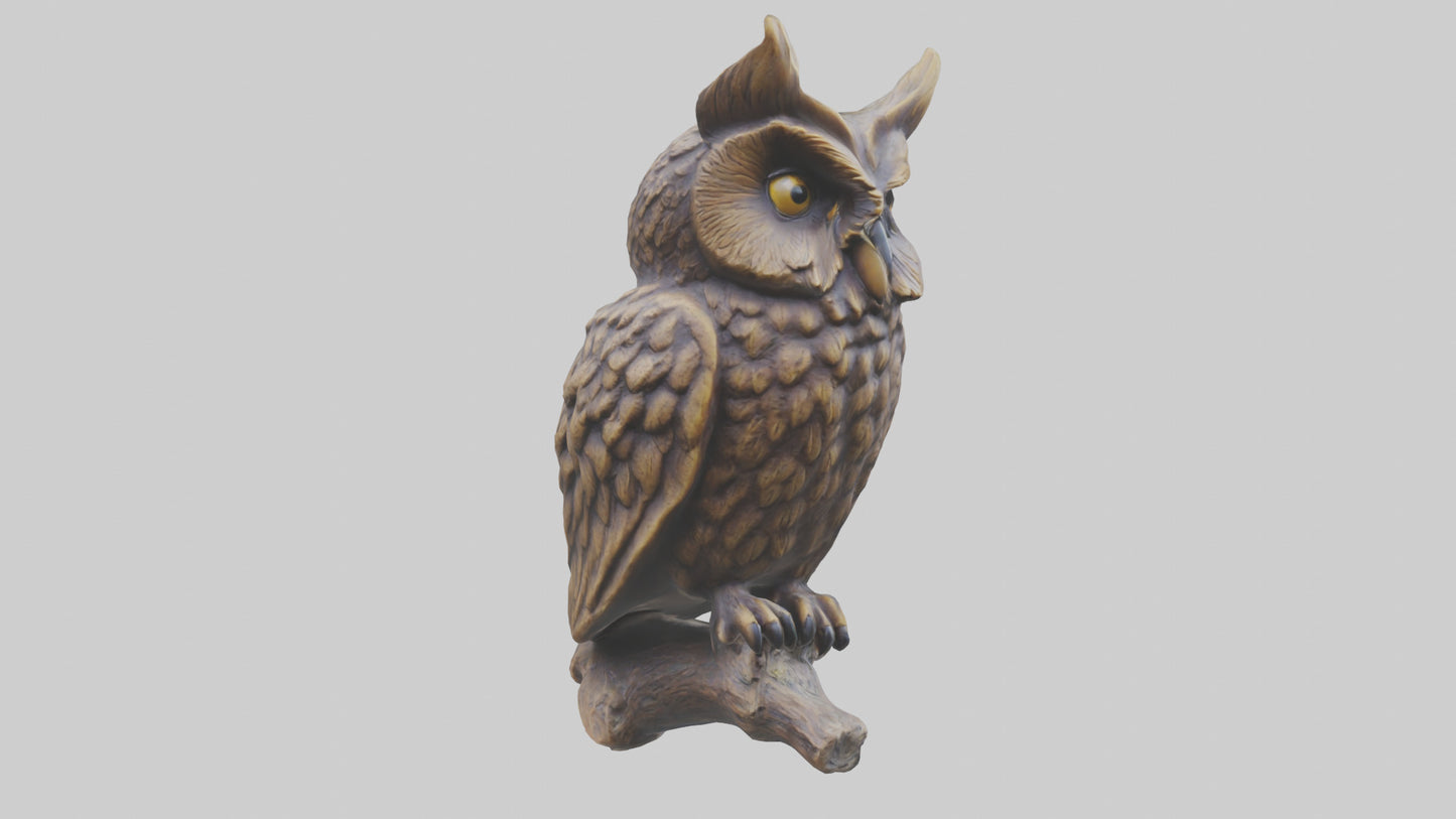 3D model Owl statue model VR / AR / low-poly