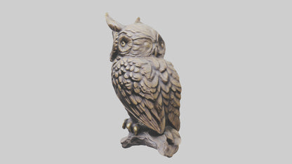 3D model Owl statue model VR / AR / low-poly