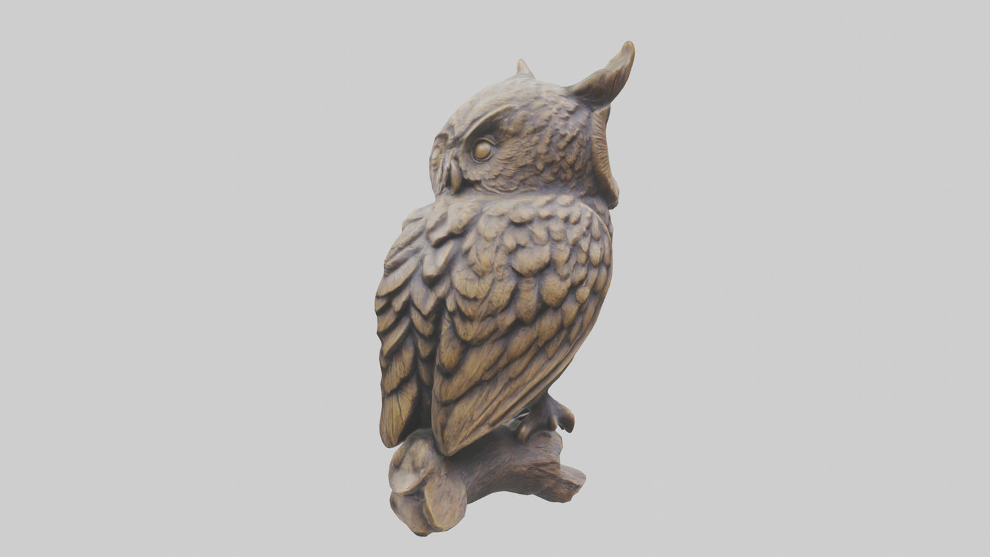 3D model Owl statue model VR / AR / low-poly