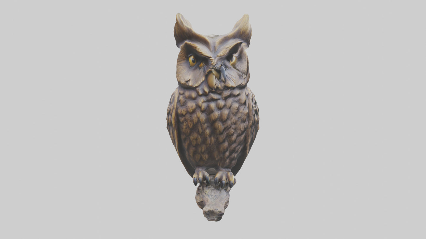 3D model Owl statue model VR / AR / low-poly