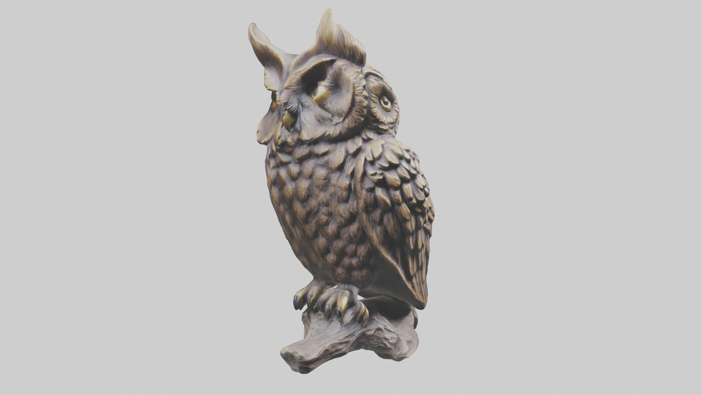 3D model Owl statue model VR / AR / low-poly