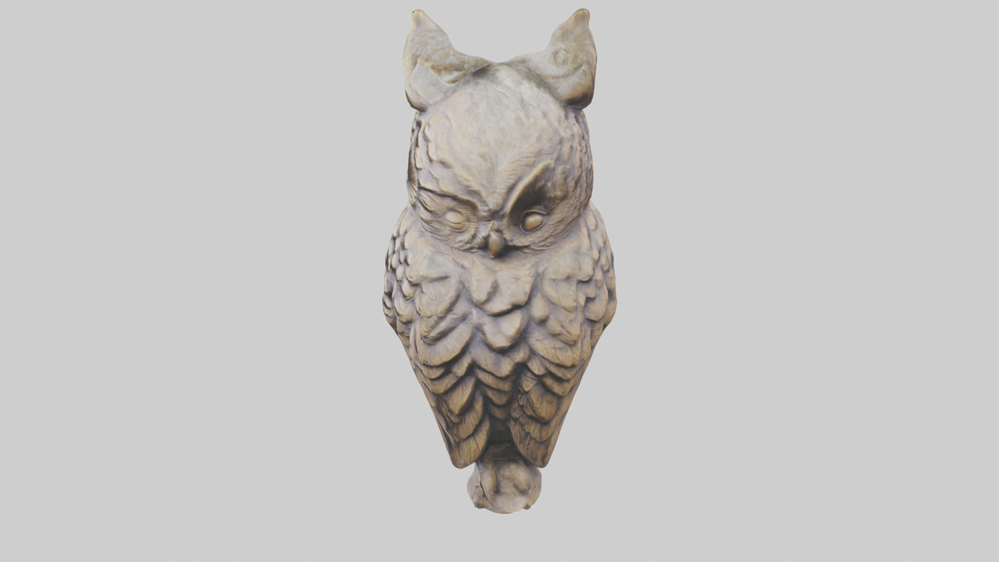 3D model Owl statue model VR / AR / low-poly