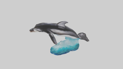 3D model Pacific Whitesided Dolphin statue model VR / AR / low-poly