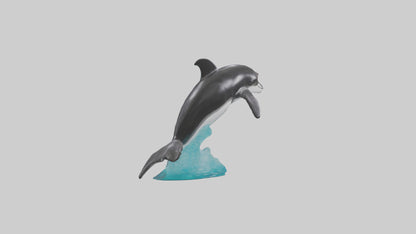 3D model Pacific Whitesided Dolphin statue model VR / AR / low-poly
