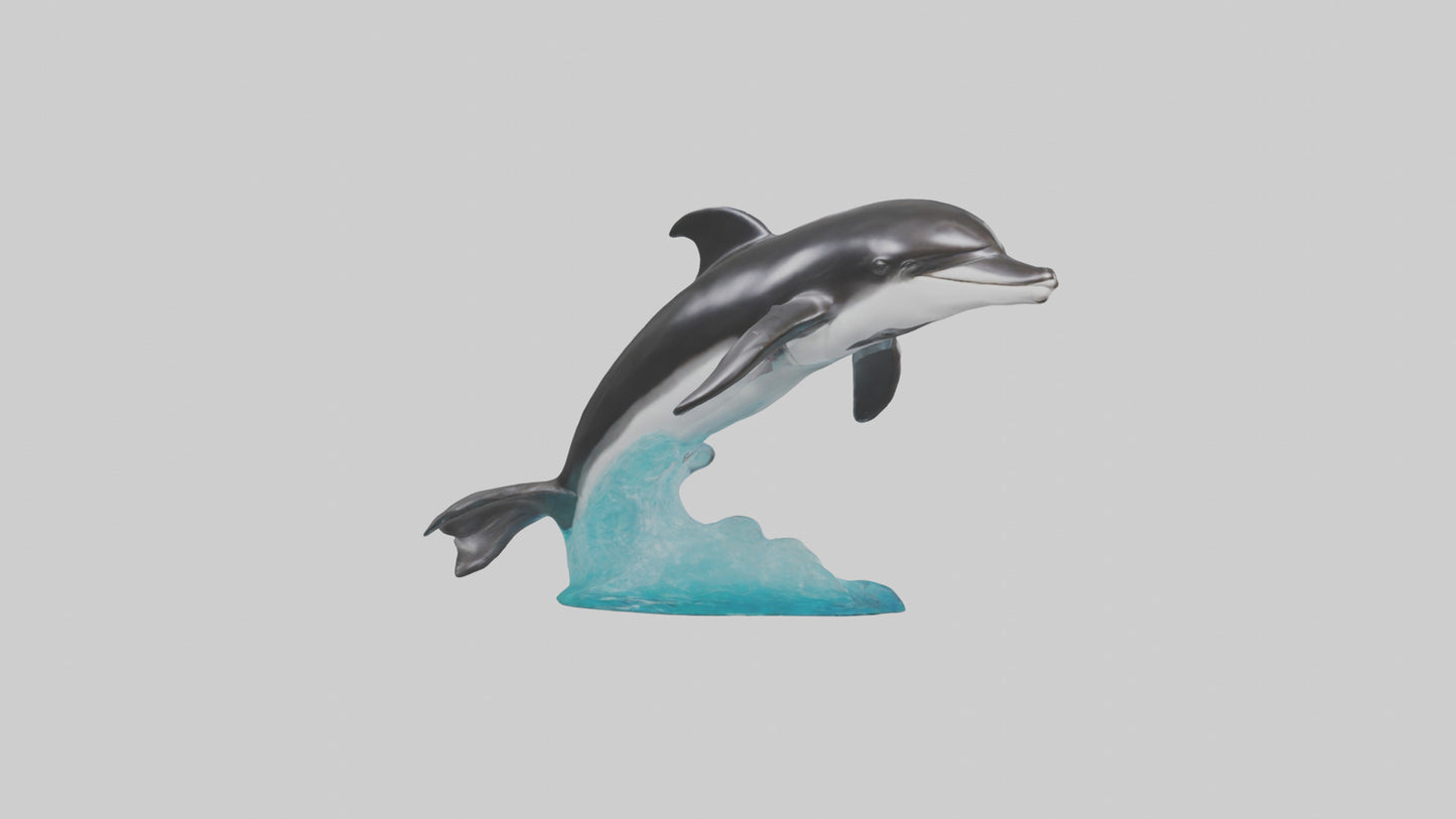 3D model Pacific Whitesided Dolphin statue model VR / AR / low-poly
