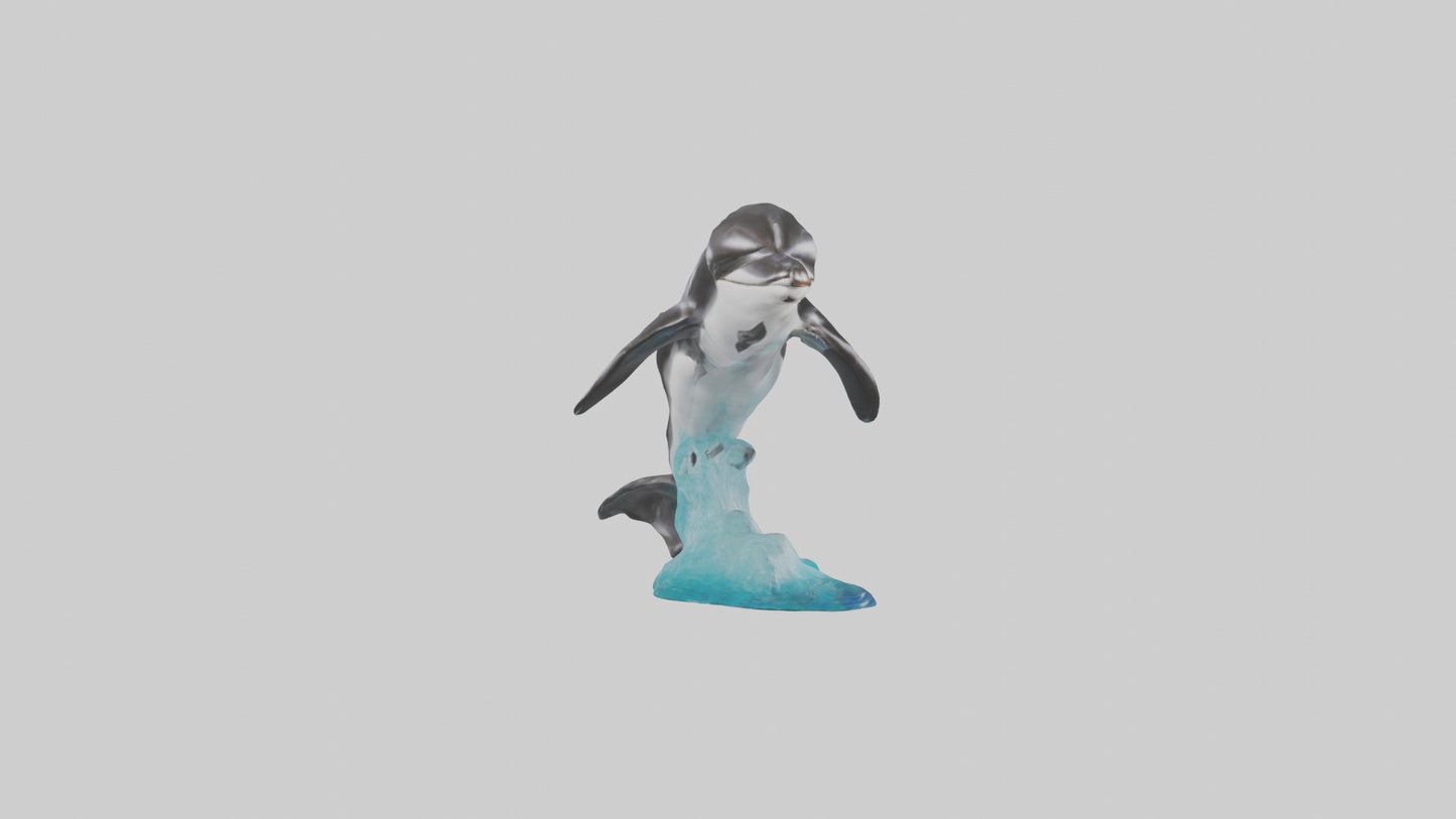3D model Pacific Whitesided Dolphin statue model VR / AR / low-poly