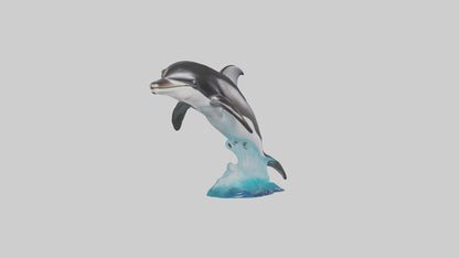 3D model Pacific Whitesided Dolphin statue model VR / AR / low-poly