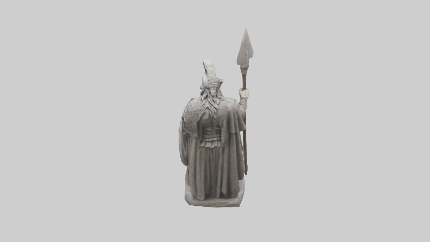 Pagan Warrior statue model VR / AR / low-poly