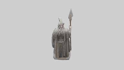 Pagan Warrior statue model VR / AR / low-poly