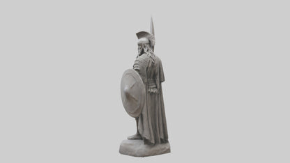 Pagan Warrior statue model VR / AR / low-poly