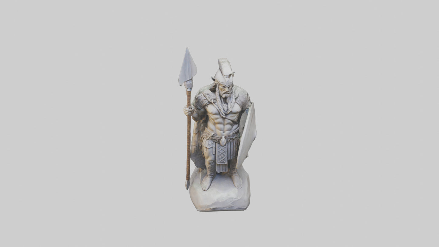 Pagan Warrior statue model VR / AR / low-poly