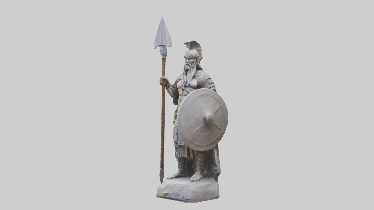 Pagan Warrior statue model VR / AR / low-poly