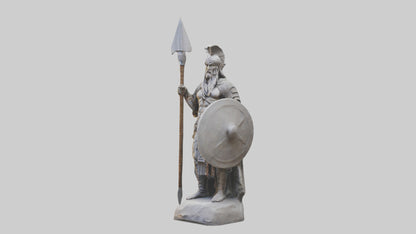 Pagan Warrior statue model VR / AR / low-poly