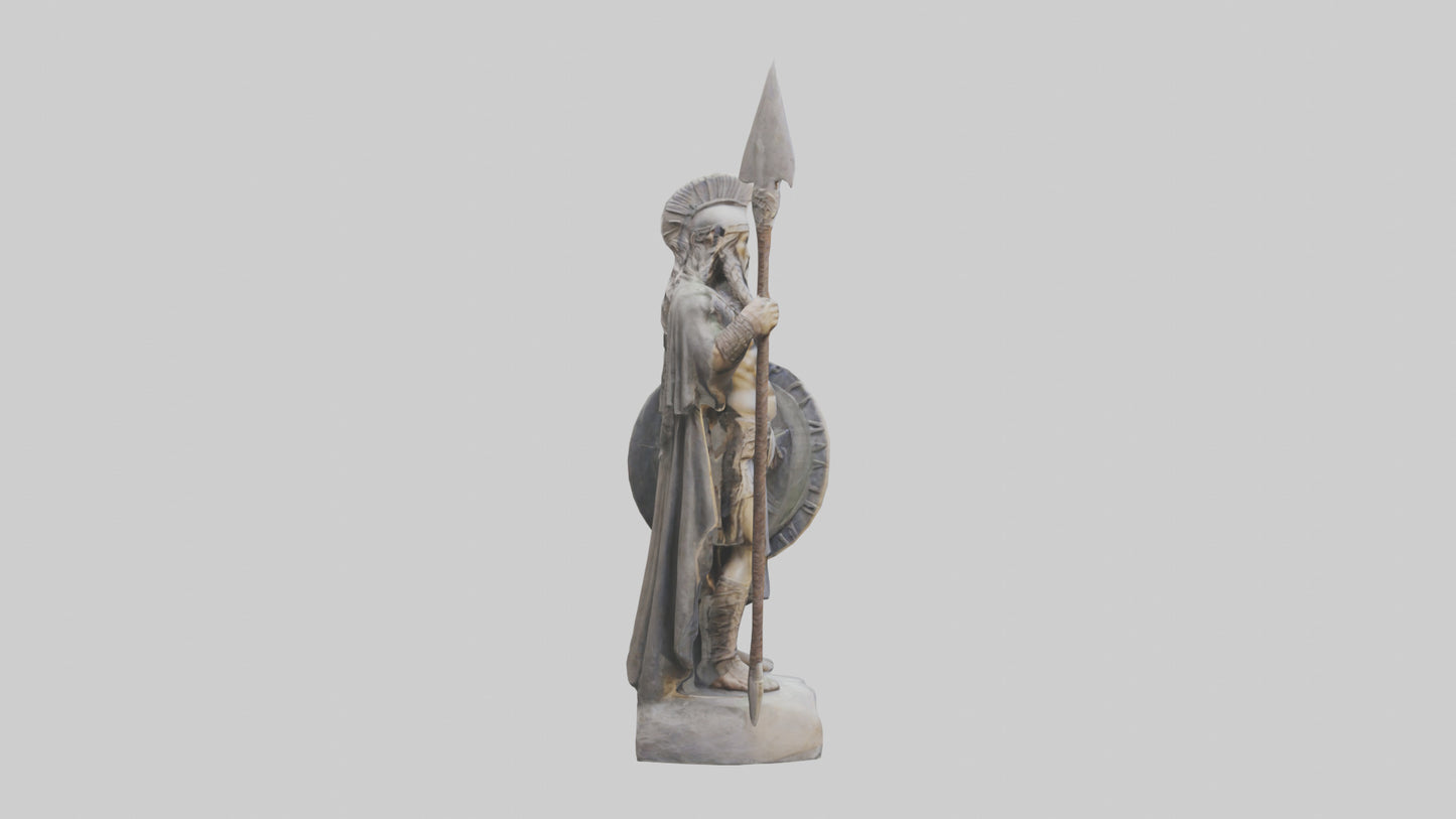 Pagan Warrior statue model VR / AR / low-poly